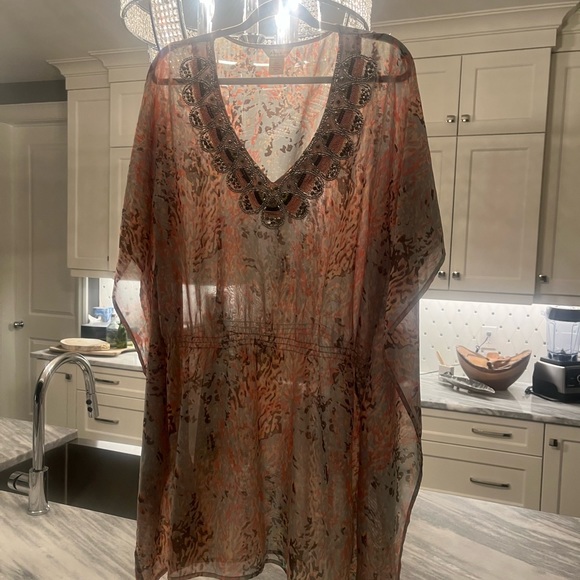 Pretty pool cover up size 🧉large resort wear vacation summer🧉 lucky and coco - Picture 11 of 17